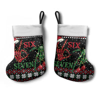 Funny Six Seven Skeleton Hand Christmas Stocking Meme Gen Alpha Slang - Wonder Print Shop
