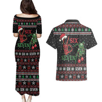 Funny Six Seven Skeleton Hand Couples Matching Puletasi and Hawaiian Shirt Meme Gen Alpha Slang - Wonder Print Shop