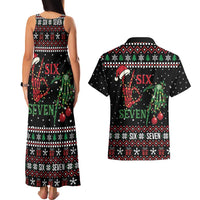 Funny Six Seven Skeleton Hand Couples Matching Tank Maxi Dress and Hawaiian Shirt Meme Gen Alpha Slang - Wonder Print Shop