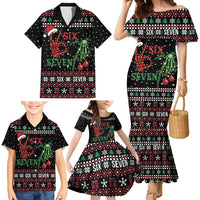 Funny Six Seven Skeleton Hand Family Matching Mermaid Dress and Hawaiian Shirt Meme Gen Alpha Slang - Wonder Print Shop