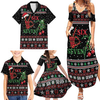 Funny Six Seven Skeleton Hand Family Matching Summer Maxi Dress and Hawaiian Shirt Meme Gen Alpha Slang - Wonder Print Shop