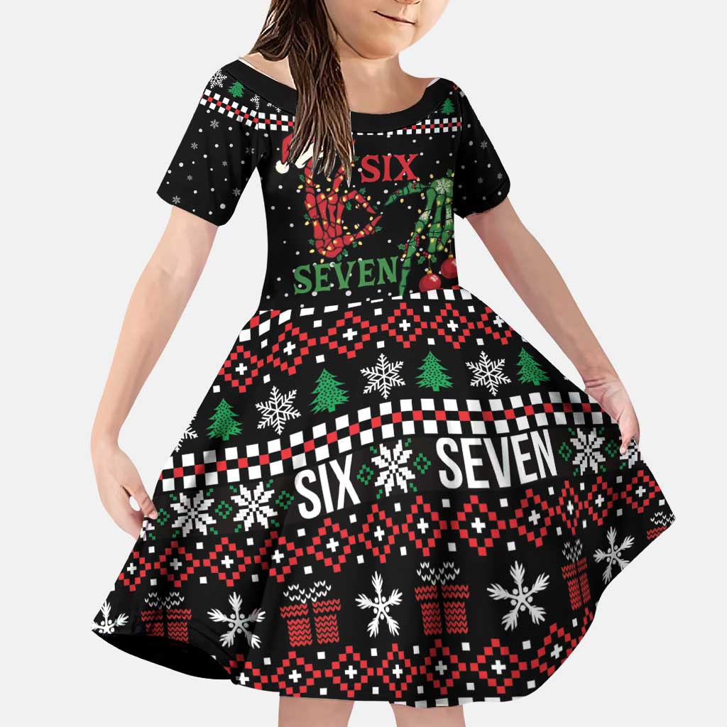 Funny Six Seven Skeleton Hand Family Matching Tank Maxi Dress and Hawaiian Shirt Meme Gen Alpha Slang - Wonder Print Shop