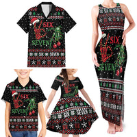 Funny Six Seven Skeleton Hand Family Matching Tank Maxi Dress and Hawaiian Shirt Meme Gen Alpha Slang - Wonder Print Shop