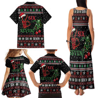 Funny Six Seven Skeleton Hand Family Matching Tank Maxi Dress and Hawaiian Shirt Meme Gen Alpha Slang - Wonder Print Shop