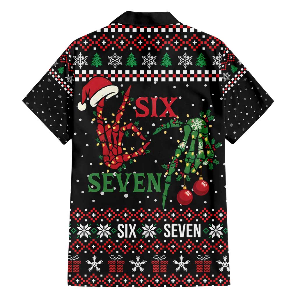 Funny Six Seven Skeleton Hand Hawaiian Shirt Meme Gen Alpha Slang - Wonder Print Shop