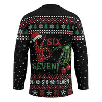 Funny Six Seven Skeleton Hand Hockey Jersey Meme Gen Alpha Slang - Wonder Print Shop