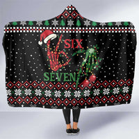 Funny Six Seven Skeleton Hand Hooded Blanket Meme Gen Alpha Slang - Wonder Print Shop