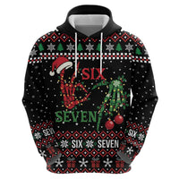 Funny Six Seven Skeleton Hand Hoodie Meme Gen Alpha Slang - Wonder Print Shop