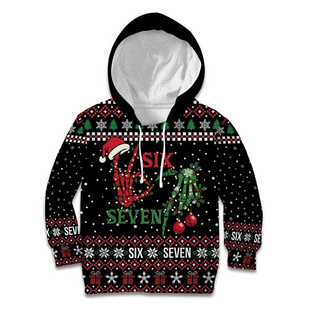 Funny Six Seven Skeleton Hand Kid Hoodie Meme Gen Alpha Slang - Wonder Print Shop
