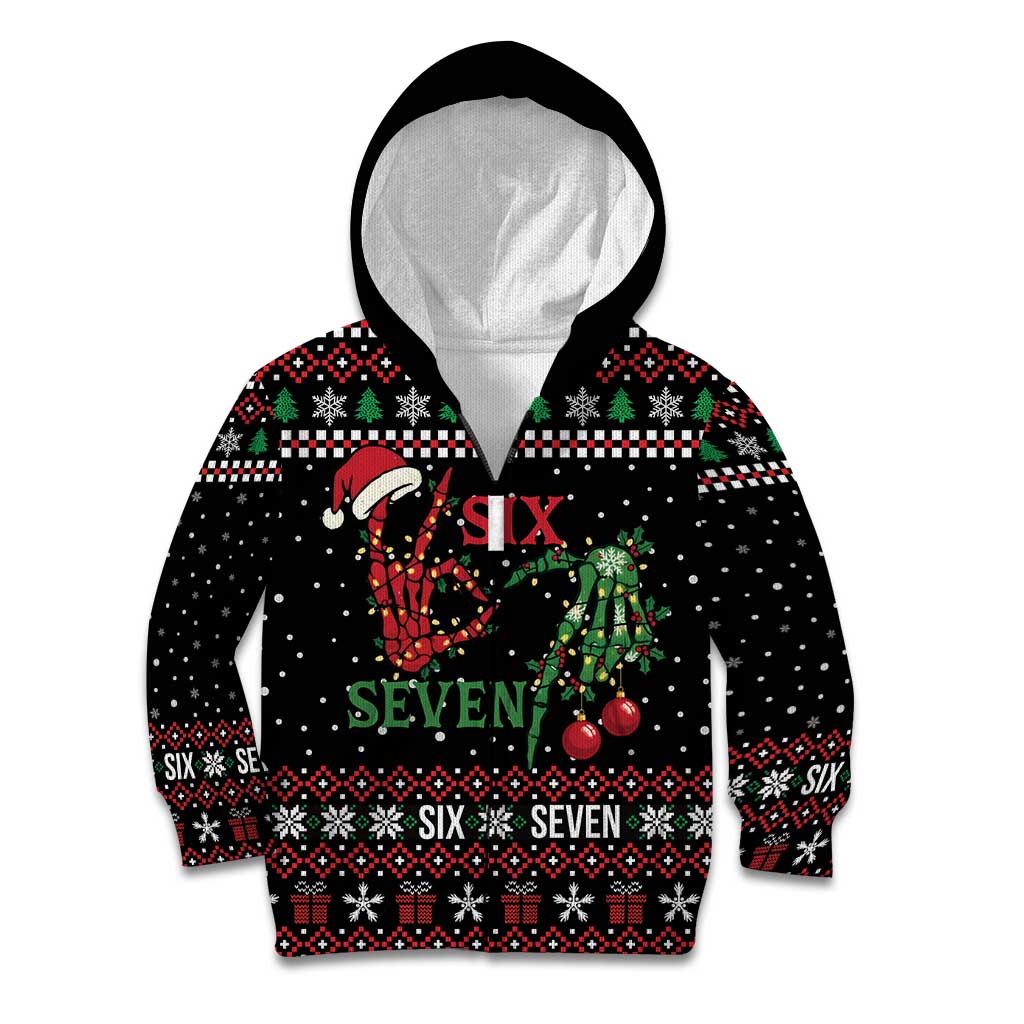 Funny Six Seven Skeleton Hand Kid Hoodie Meme Gen Alpha Slang - Wonder Print Shop