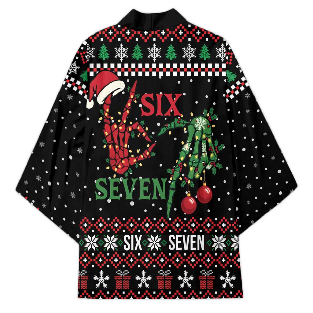 Funny Six Seven Skeleton Hand Kimono Meme Gen Alpha Slang - Wonder Print Shop