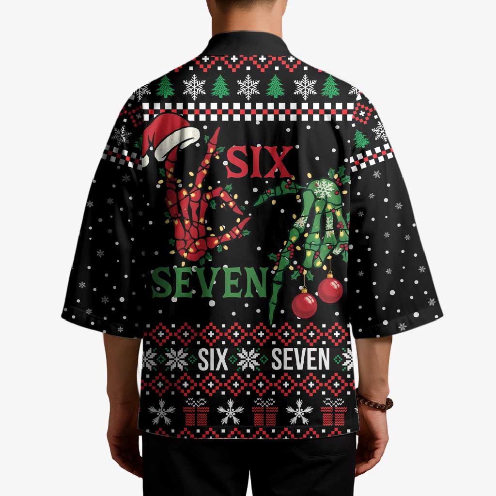 Funny Six Seven Skeleton Hand Kimono Meme Gen Alpha Slang - Wonder Print Shop