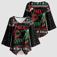 Funny Six Seven Skeleton Hand Kimono Sleeve Blouse Meme Gen Alpha Slang - Wonder Print Shop