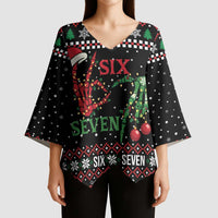 Funny Six Seven Skeleton Hand Kimono Sleeve Blouse Meme Gen Alpha Slang - Wonder Print Shop