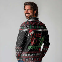 Funny Six Seven Skeleton Hand Long Sleeve Polo Shirt Meme Gen Alpha Slang - Wonder Print Shop