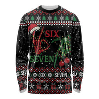 Funny Six Seven Skeleton Hand Long Sleeve Shirt Meme Gen Alpha Slang - Wonder Print Shop