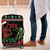 Funny Six Seven Skeleton Hand Luggage Cover Meme Gen Alpha Slang - Wonder Print Shop