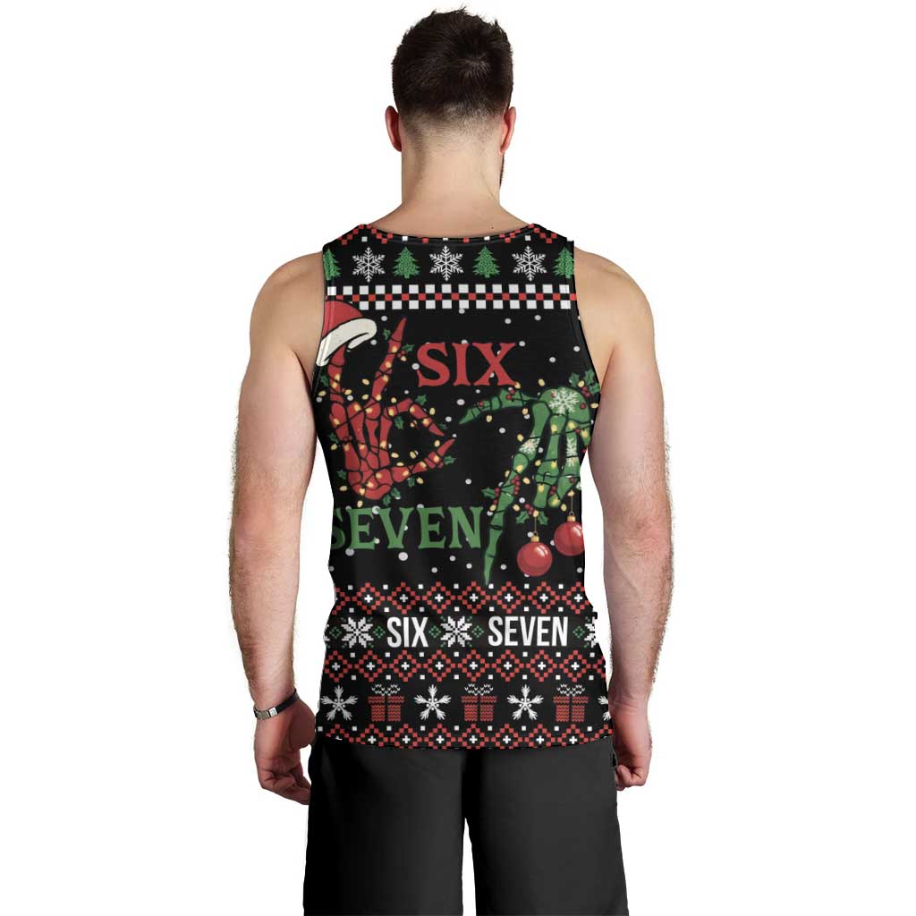 Funny Six Seven Skeleton Hand Men Tank Top Meme Gen Alpha Slang - Wonder Print Shop