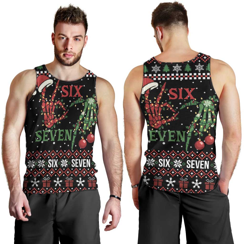 Funny Six Seven Skeleton Hand Men Tank Top Meme Gen Alpha Slang - Wonder Print Shop