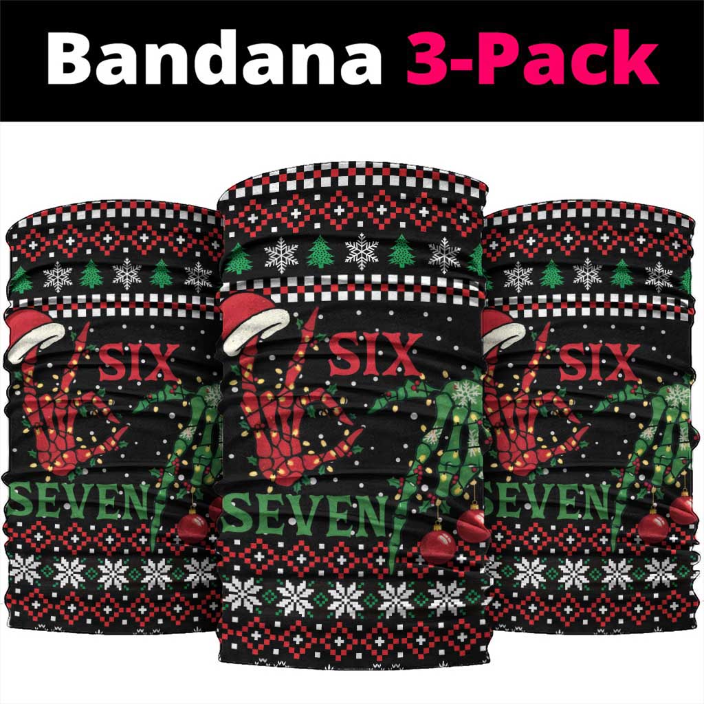 Funny Six Seven Skeleton Hand Neck Gaiter Meme Gen Alpha Slang - Wonder Print Shop