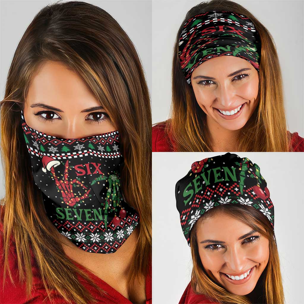 Funny Six Seven Skeleton Hand Neck Gaiter Meme Gen Alpha Slang - Wonder Print Shop