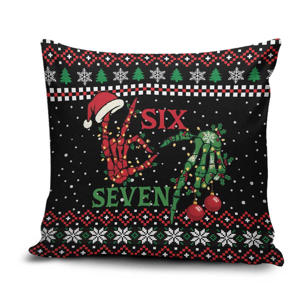 Funny Six Seven Skeleton Hand Pillow Cover Meme Gen Alpha Slang - Wonder Print Shop