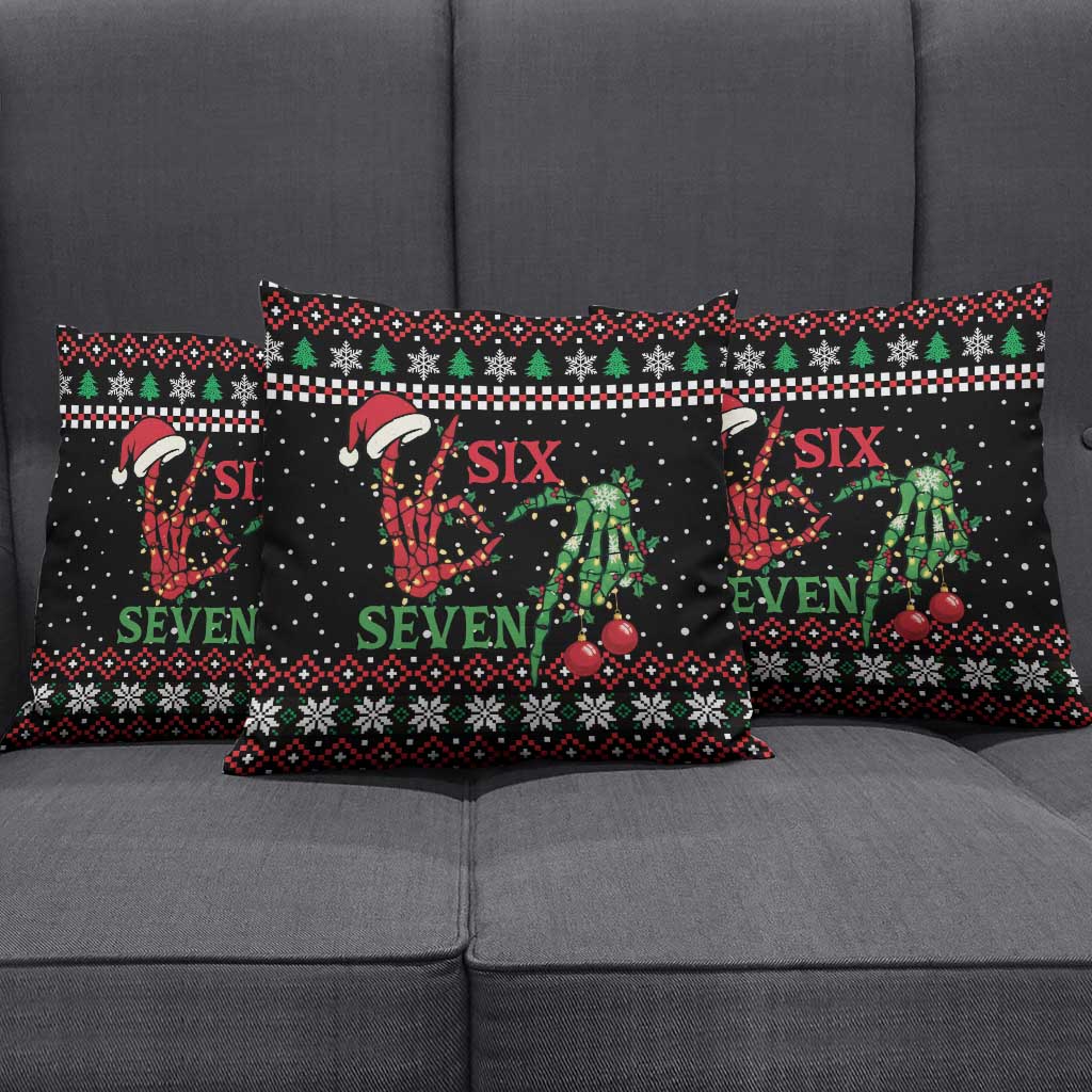 Funny Six Seven Skeleton Hand Pillow Cover Meme Gen Alpha Slang - Wonder Print Shop