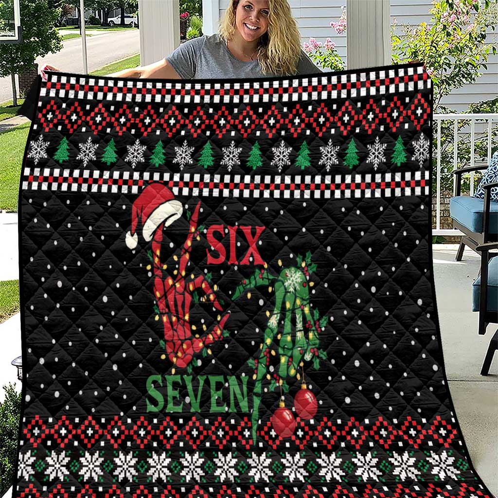 Funny Six Seven Skeleton Hand Quilt Meme Gen Alpha Slang - Wonder Print Shop