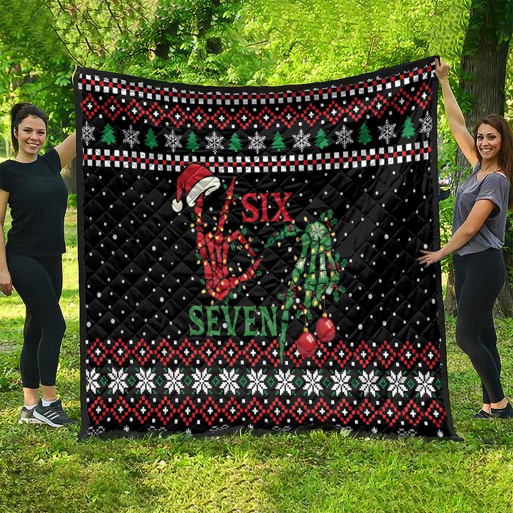 Funny Six Seven Skeleton Hand Quilt Meme Gen Alpha Slang - Wonder Print Shop