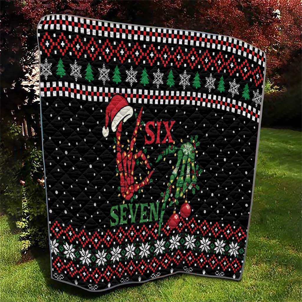 Funny Six Seven Skeleton Hand Quilt Meme Gen Alpha Slang - Wonder Print Shop