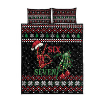 Funny Six Seven Skeleton Hand Quilt Bed Set Meme Gen Alpha Slang - Wonder Print Shop
