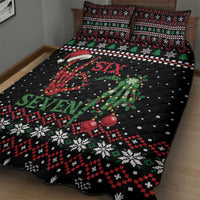 Funny Six Seven Skeleton Hand Quilt Bed Set Meme Gen Alpha Slang - Wonder Print Shop