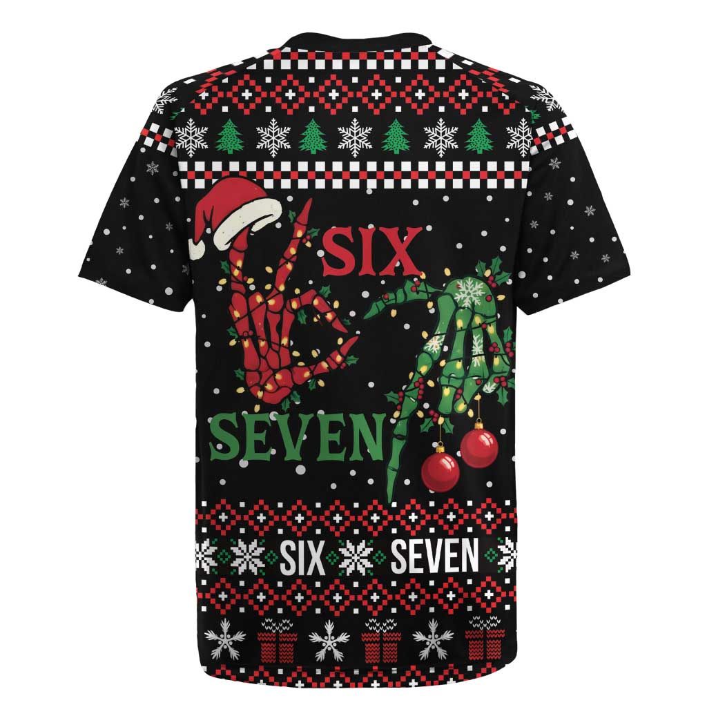 Funny Six Seven Skeleton Hand Rugby Jersey Meme Gen Alpha Slang - Wonder Print Shop