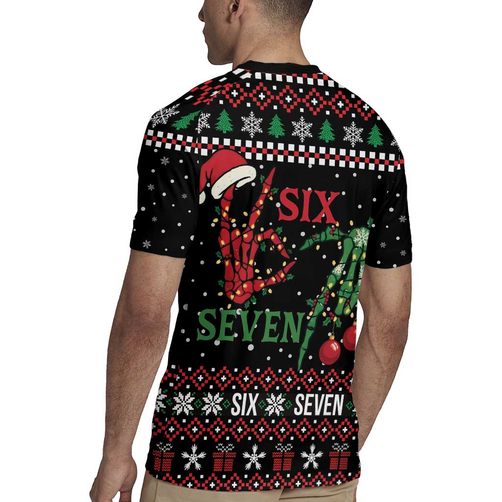 Funny Six Seven Skeleton Hand Rugby Jersey Meme Gen Alpha Slang - Wonder Print Shop
