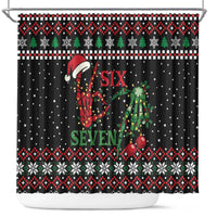 Funny Six Seven Skeleton Hand Shower Curtain Meme Gen Alpha Slang - Wonder Print Shop