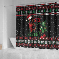 Funny Six Seven Skeleton Hand Shower Curtain Meme Gen Alpha Slang - Wonder Print Shop
