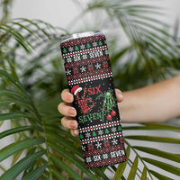 Funny Six Seven Skeleton Hand Skinny Tumbler Meme Gen Alpha Slang - Wonder Print Shop