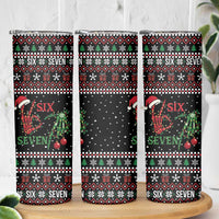 Funny Six Seven Skeleton Hand Skinny Tumbler Meme Gen Alpha Slang - Wonder Print Shop