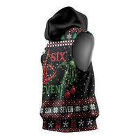 Funny Six Seven Skeleton Hand Sleeveless Hoodie Meme Gen Alpha Slang - Wonder Print Shop