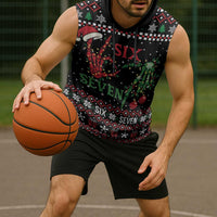 Funny Six Seven Skeleton Hand Sleeveless Hoodie Meme Gen Alpha Slang - Wonder Print Shop