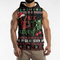 Funny Six Seven Skeleton Hand Sleeveless Zip Hoodie Meme Gen Alpha Slang - Wonder Print Shop