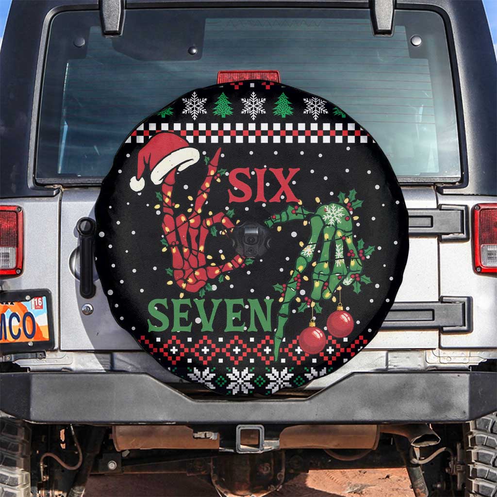Funny Six Seven Skeleton Hand Spare Tire Cover Meme Gen Alpha Slang - Wonder Print Shop