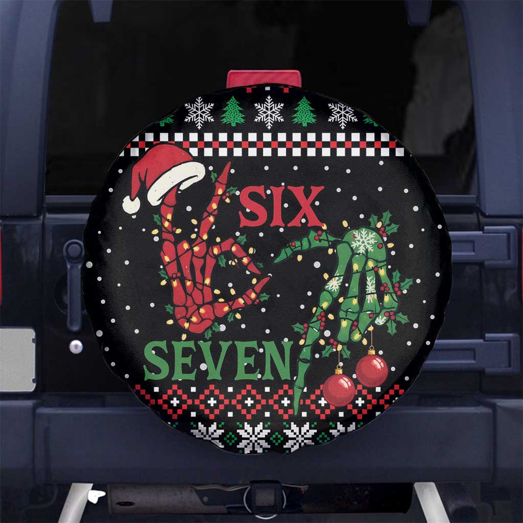 Funny Six Seven Skeleton Hand Spare Tire Cover Meme Gen Alpha Slang - Wonder Print Shop