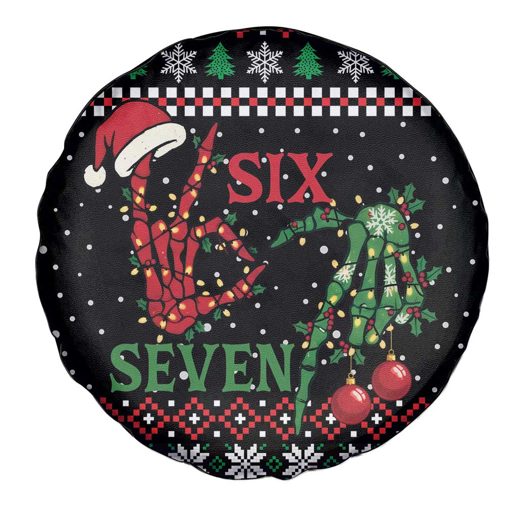 Funny Six Seven Skeleton Hand Spare Tire Cover Meme Gen Alpha Slang - Wonder Print Shop