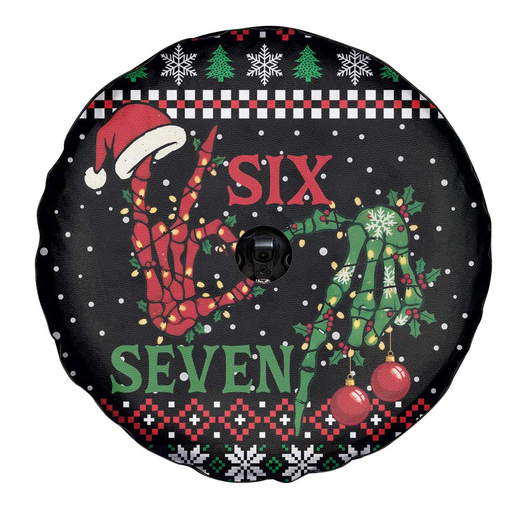 Funny Six Seven Skeleton Hand Spare Tire Cover Meme Gen Alpha Slang - Wonder Print Shop