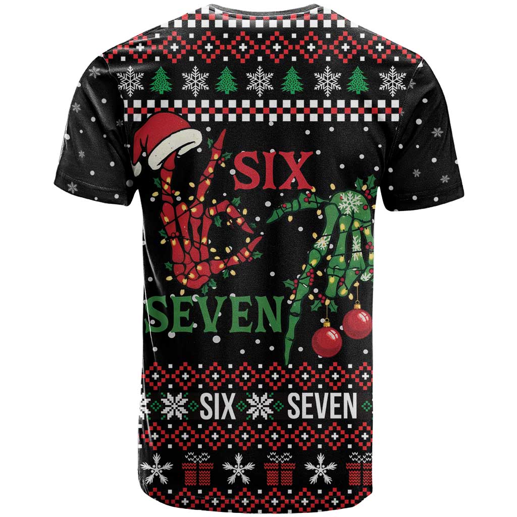 Funny Six Seven Skeleton Hand T Shirt Meme Gen Alpha Slang - Wonder Print Shop