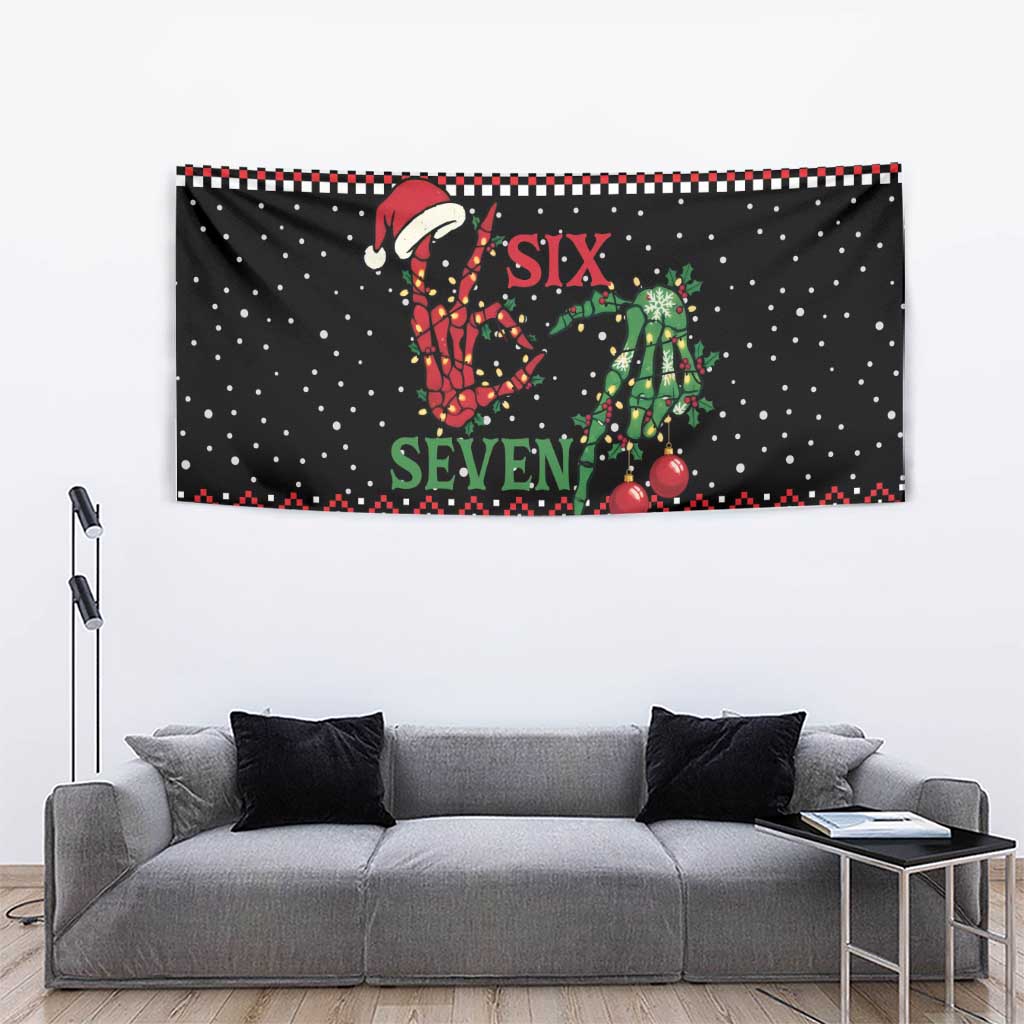 Funny Six Seven Skeleton Hand Tapestry Meme Gen Alpha Slang - Wonder Print Shop