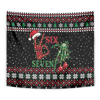 Funny Six Seven Skeleton Hand Tapestry Meme Gen Alpha Slang - Wonder Print Shop