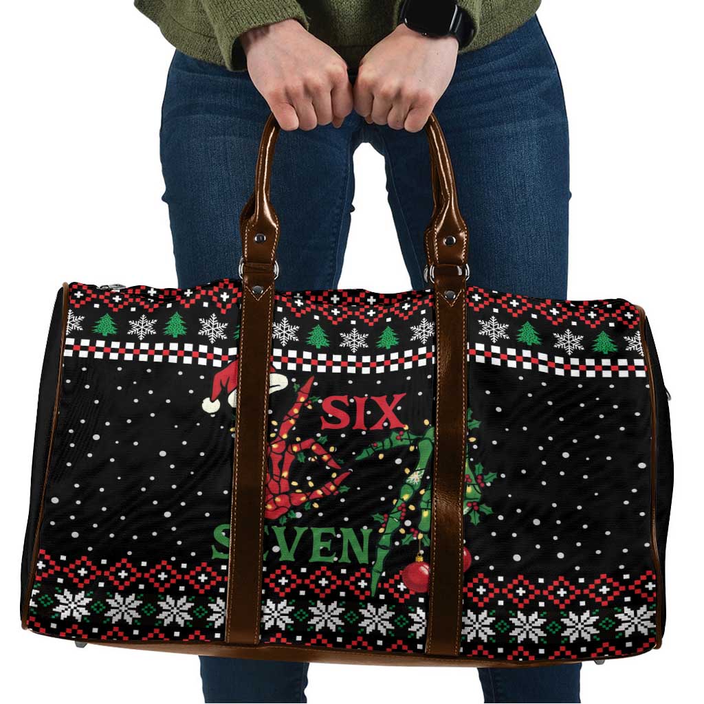 Funny Six Seven Skeleton Hand Travel Bag Meme Gen Alpha Slang - Wonder Print Shop