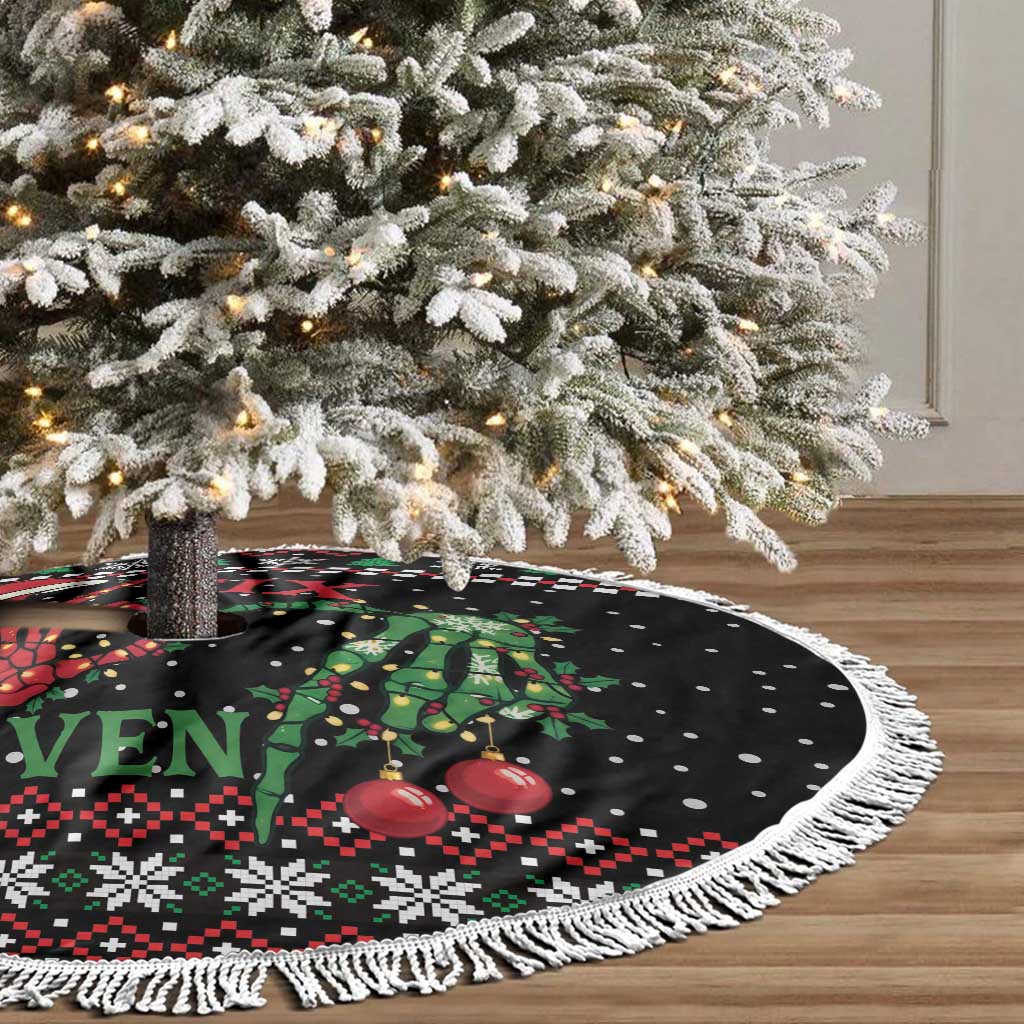 Funny Six Seven Skeleton Hand Tree Skirt Meme Gen Alpha Slang - Wonder Print Shop